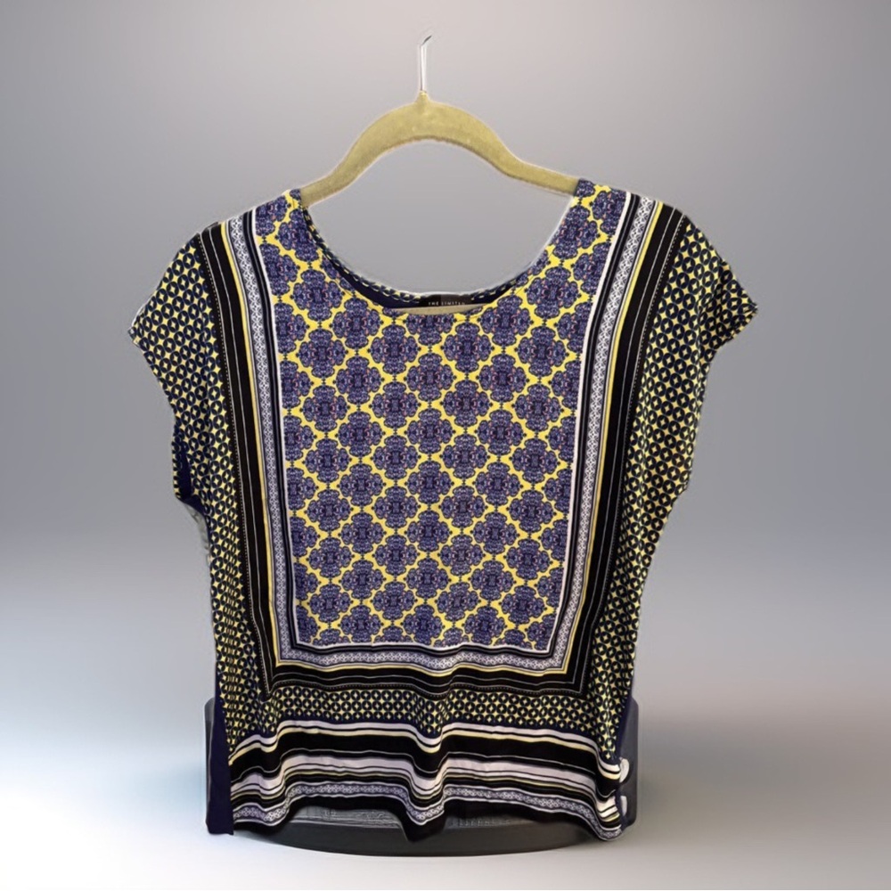 The Limited Patterned Black and Yellow Women's Top